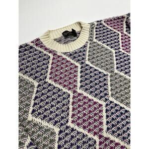 Vintage New Yorker Sweater Men’s Large Y2K Geometric Crew Neck